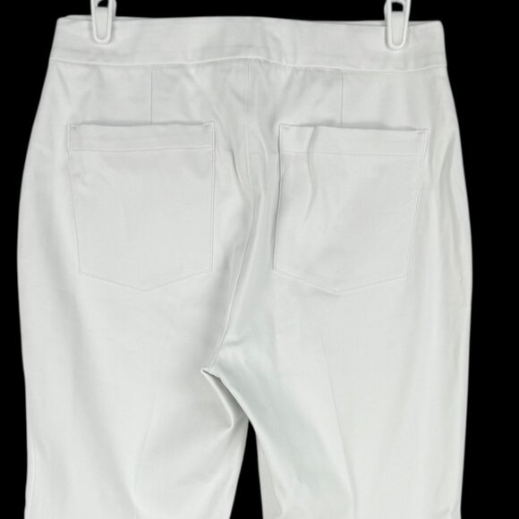 Spanx Women's Pull-on Stretch Boot Cut Back Mid Rise White Cropped Pants Size L - Picture 4 of 10